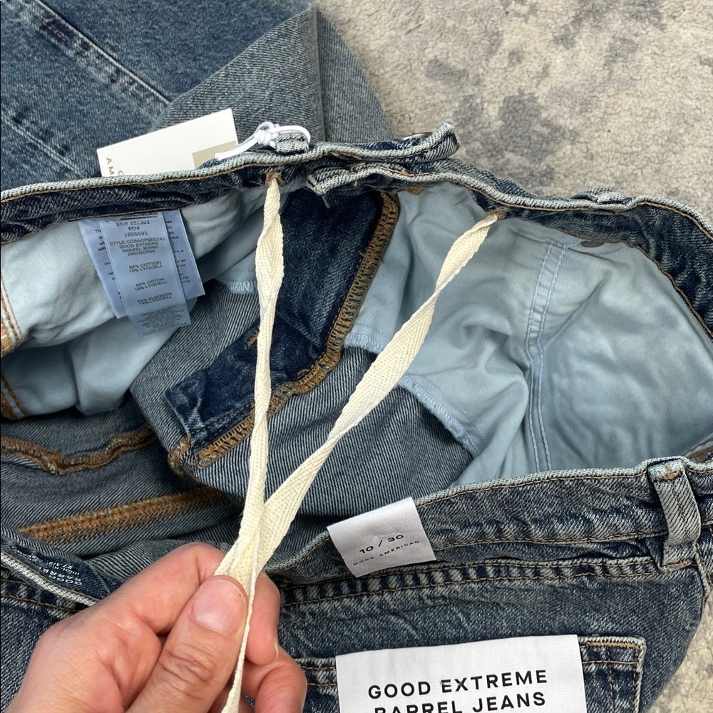 NWT Good American Good Extreme Barrel Jeans High Rise Wide Loose Indigo Sz 10 30 - Picture 10 of 15